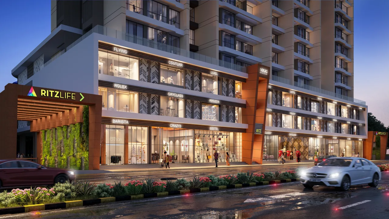 Vikas Ritz retail high-street frontage at Kalyan West
